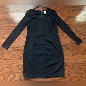 DKNY Sheer Sleeve Bobycon Dress Black Size 12P